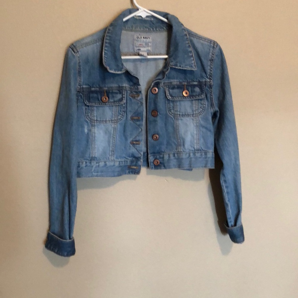 Crop denim jean jacket